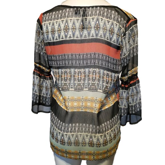 ❤️ 4/$20 Petticoat Alley Anthropologie boho top Women's medium Sheer Babydoll - Picture 10 of 14